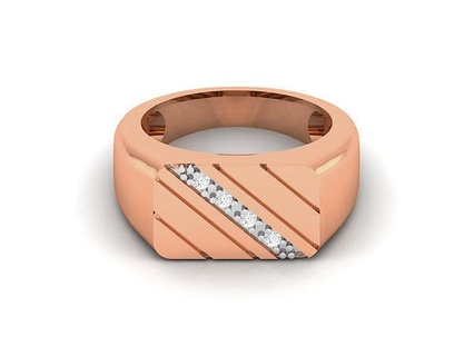 senhores noivo masculino diamante banda anel 3dm render detalhes jóias imprimível ouro Casamento noivado joalheria precioso argolas rosa 3d print model - Mito3D