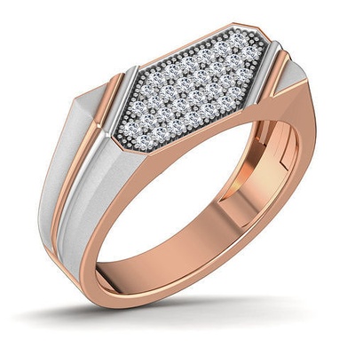 senhores noivo masculino diamante banda anel 3dm stl render detalhes jóias imprimível ouro casamento noivado joalheria precioso argolas rosa 3d print model - Mito3D
