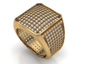 caballeros micro ajuste anillo joyería joya plata diamante moda platino prototipos rinoceronte matriz imprimible anillos masculino roca 3d print model - Mito3D