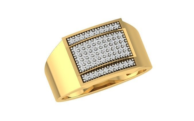 senhores anel ouro imprimível gema prata argolas solitário banda brilhante diamante noivado joalheria esterlina platina casamento jóias noivo brincos 3D print model - Mito3D