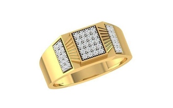 caballeros anillo oro imprimible joya plata anillos solitario banda brillante diamante compromiso joyería libra esterlina platino Boda novio pendientes 3d print model - Mito3D