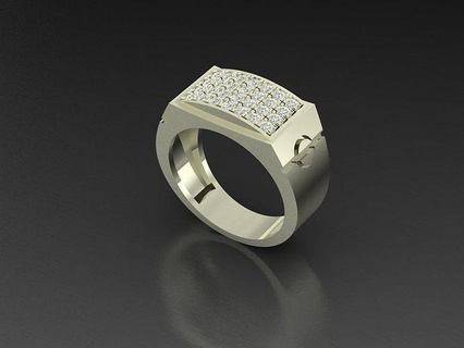 Herren Ring Schmuck Gold Sterling druckbar Ringe Diamant Mode Schönheit Hochzeit Engagement Juwel Stein Silber 3d print model - Mito3D