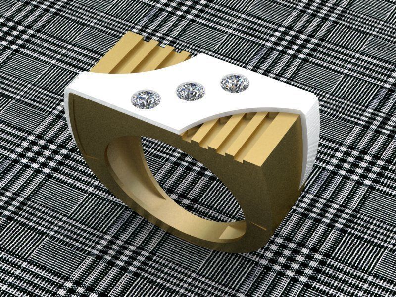 messieurs bague mode conception sterling hommes bijoux anneaux 3D print model - Mito3D