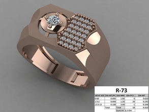 caballeros anillo anillos solitario oro banda joya plata brillante imprimible diamante compromiso joyería libra esterlina platino Boda novio 3d print model - Mito3D