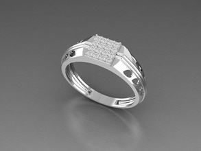 caballeros anillo joyería joya oro boda brillante compromiso moda matrimonio diamante lujo aniversario imprimible anillos plata 3d print model - Mito3D