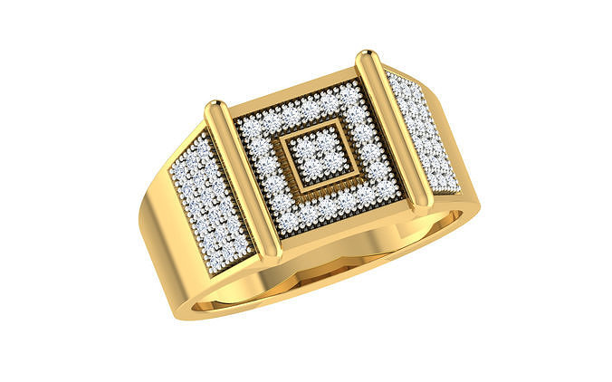 senhores anel ouro imprimível gema prata argolas solitário banda brilhante diamante noivado joalheria esterlina platina Casamento jóias noivo brincos 3D print model - Mito3D