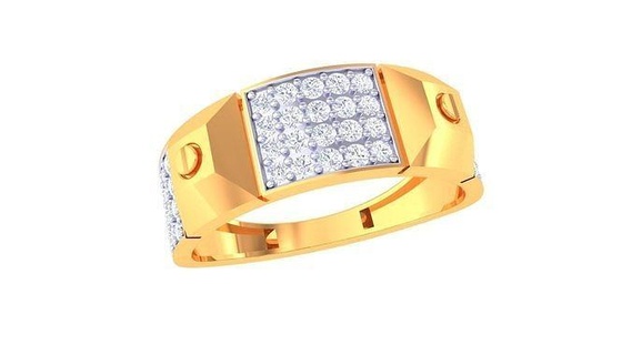 gents ring - 10 jewellery printable gem diamond gold platinum wedding engagement jewelry precious luxury groom rings male 3d print model - Mito3D