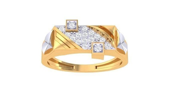 gents ring - 125 jewellery printable gem diamond gold platinum wedding engagement jewelry precious luxury groom rings male 3d print model - Mito3D
