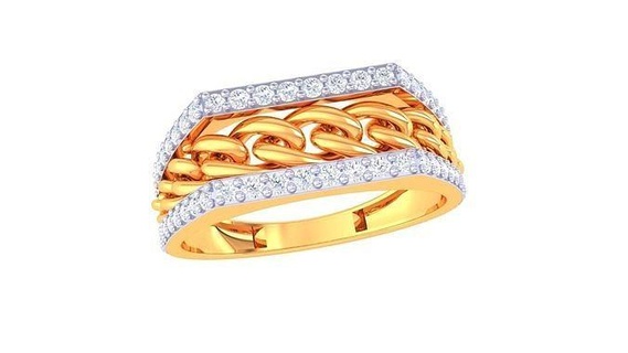 Herren Ring 14 Schmuck druckbar Juwel Diamant Gold Platin Hochzeit Engagement wertvoll Luxus Bräutigam Ringe männlich 3d print model - Mito3D