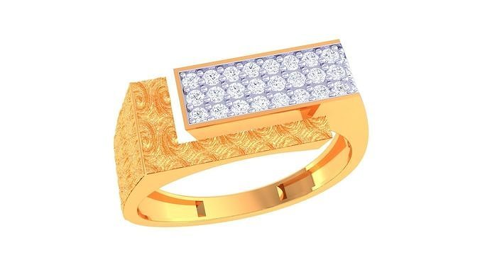 messieurs bague 19 bijoux imprimable gemme diamant or platine mariage engagement précieux luxe jeune marié anneaux Masculin 3D print model - Mito3D