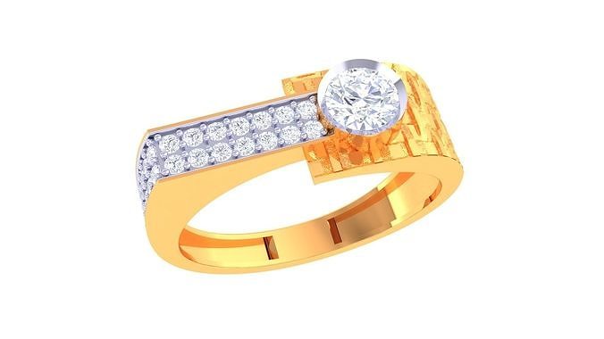 messieurs bague 2 bijoux imprimable gemme diamant or platine mariage engagement précieux luxe jeune marié anneaux Masculin 3D print model - Mito3D
