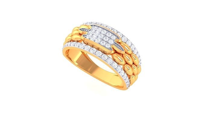 Herren Ring 21 Schmuck druckbar Juwel Diamant Gold Platin Hochzeit Engagement wertvoll Luxus Bräutigam Ringe männlich 3D print model - Mito3D