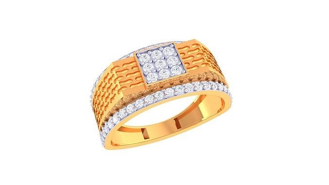 caballeros anillo 23 joyería imprimible joya diamante oro platino Boda compromiso precioso lujo novio anillos masculino 3D print model - Mito3D