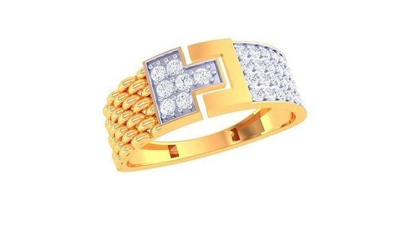 senhores anel 23 jóias imprimível gema diamante ouro platina Casamento noivado joalheria precioso luxo noivo argolas masculino 3d print model - Mito3D