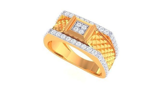 caballeros anillo 23 joyería imprimible joya diamante oro platino Boda compromiso precioso lujo novio anillos masculino 3d print model - Mito3D