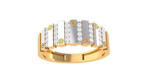 gents ring - 244 jewellery printable gem diamond gold platinum wedding engagement jewelry precious luxury groom rings male 3d print model - Mito3D