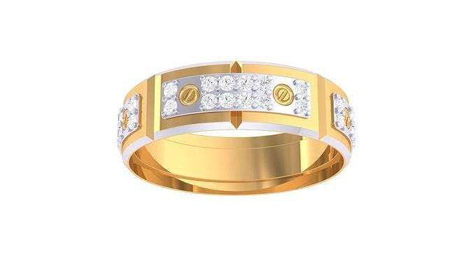 caballeros anillo 248 joyería imprimible joya diamante oro platino Boda compromiso precioso lujo novio anillos masculino 3D print model - Mito3D