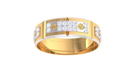 gents ring - 248 jewellery printable gem diamond gold platinum wedding engagement jewelry precious luxury groom rings male 3d print model - Mito3D