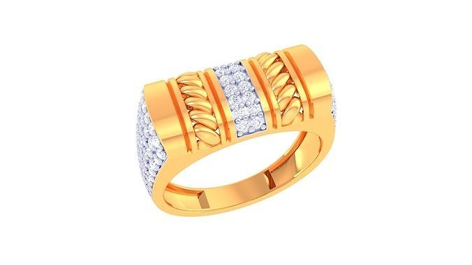 messieurs bague 28 bijoux imprimable gemme diamant or platine mariage engagement précieux luxe jeune marié anneaux Masculin 3D print model - Mito3D