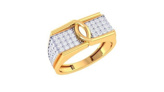 caballeros anillo 28 joyería imprimible joya diamante oro platino Boda compromiso precioso lujo novio anillos masculino 3d print model - Mito3D