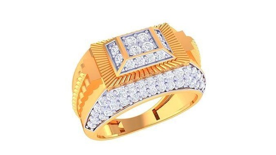 gents ring - 29 jewellery printable gem diamond gold platinum wedding engagement jewelry precious luxury groom rings male 3d print model - Mito3D