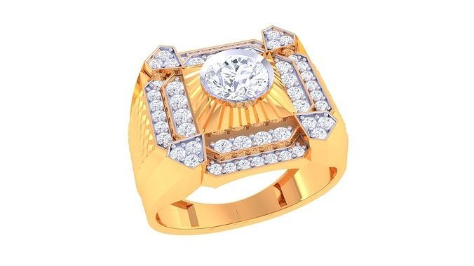 messieurs bague 30 bijoux imprimable gemme diamant or platine mariage engagement précieux luxe jeune marié anneaux Masculin 3D print model - Mito3D