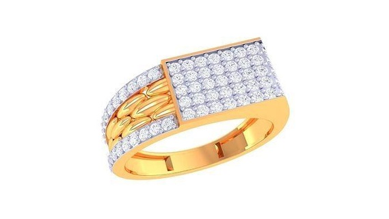 caballeros anillo 33 joyería imprimible joya diamante oro platino Boda compromiso precioso lujo novio anillos masculino 3d print model - Mito3D