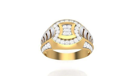 gents ring - 34 jewellery printable gem diamond gold platinum wedding engagement jewelry precious luxury groom rings male 3d print model - Mito3D