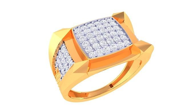 caballeros anillo 38 joyería imprimible joya diamante oro platino Boda compromiso precioso lujo novio anillos masculino 3D print model - Mito3D