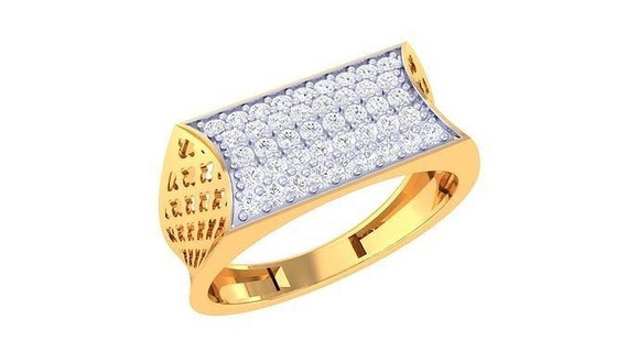 Herren Ring 38 Schmuck druckbar Juwel Diamant Gold Platin Hochzeit Engagement wertvoll Luxus Bräutigam Ringe männlich 3d print model - Mito3D