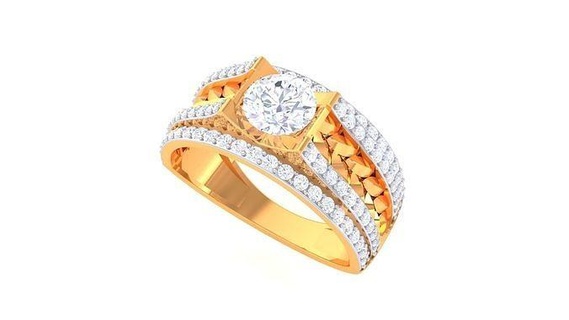 caballeros anillo 38 joyería imprimible joya diamante oro platino Boda compromiso precioso lujo novio anillos masculino 3d print model - Mito3D