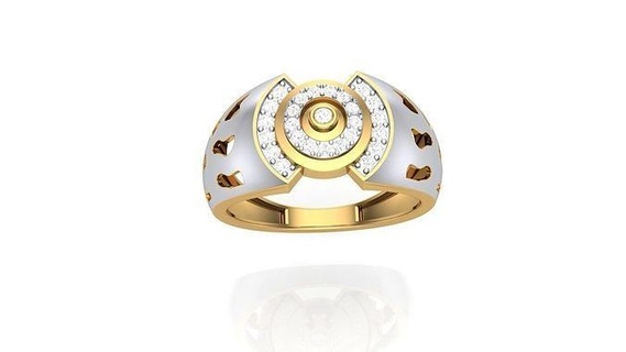 beyler yüzük 40 mücevher yazdırılabilir elmas altın platin düğün nişan takı değerli lüks damat yüzükler erkek 3d print model - Mito3D