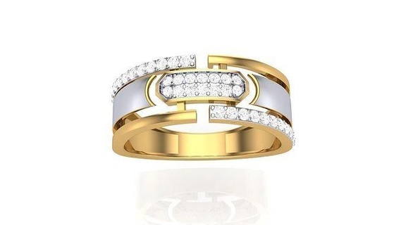 gents ring - 4 jewellery printable gem diamond gold platinum wedding engagement jewelry precious luxury groom rings male 3d print model - Mito3D
