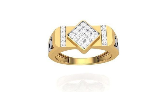 gents ring - 42 jewellery printable gem diamond gold platinum wedding engagement jewelry precious luxury groom rings male 3d print model - Mito3D