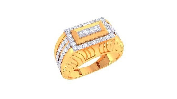 Herren Ring 42 Schmuck druckbar Juwel Diamant Gold Platin Hochzeit Engagement wertvoll Luxus Bräutigam Ringe männlich 3d print model - Mito3D