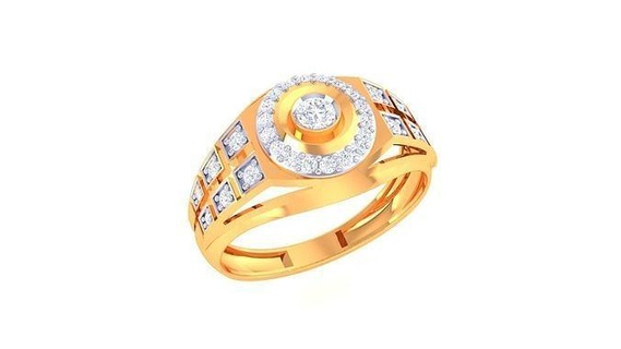 gents ring - 46 jewellery printable gem diamond gold platinum wedding engagement jewelry precious luxury groom rings male 3d print model - Mito3D