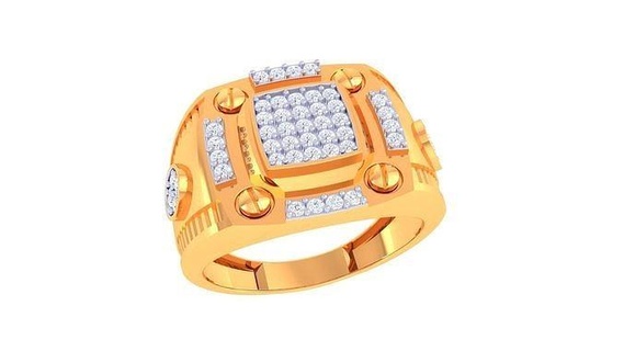 signori squillare 48 gioielleria stampabile gemma diamante oro platino nozze Fidanzamento prezioso lusso sposo anelli maschio 3d print model - Mito3D
