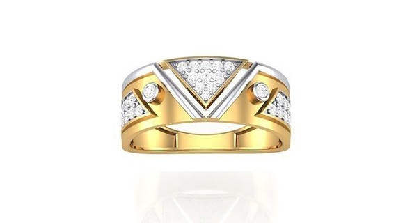 gents ring - 48 jewellery printable gem diamond gold platinum wedding engagement jewelry precious luxury groom rings male 3d print model - Mito3D