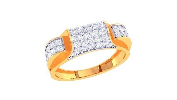 senhores anel 49 jóias imprimível gema diamante ouro platina Casamento noivado joalheria precioso luxo noivo argolas masculino 3d print model - Mito3D