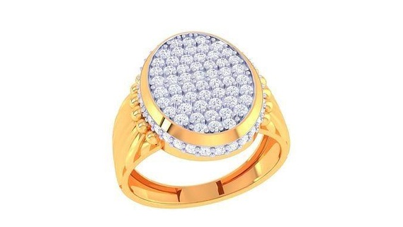 senhores anel 50 jóias imprimível gema diamante ouro platina Casamento noivado joalheria precioso luxo noivo argolas masculino 3d print model - Mito3D