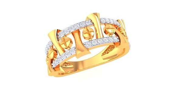beyler yüzük 52 mücevher yazdırılabilir elmas altın platin düğün nişan takı değerli lüks damat yüzükler erkek 3d print model - Mito3D