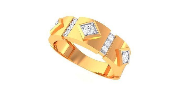 senhores anel 5 jóias imprimível gema diamante ouro platina Casamento noivado joalheria precioso luxo noivo argolas masculino 3d print model - Mito3D