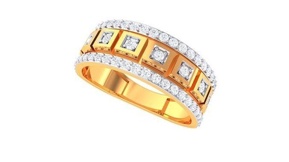 senhores anel 6 jóias imprimível gema diamante ouro platina Casamento noivado joalheria precioso luxo noivo argolas masculino 3d print model - Mito3D