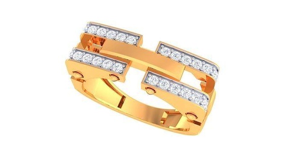 senhores anel 7 jóias imprimível gema diamante ouro platina Casamento noivado joalheria precioso luxo noivo argolas masculino 3d print model - Mito3D