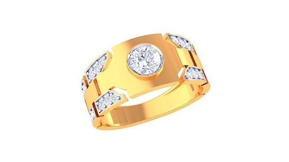 senhores anel 8 jóias imprimível gema diamante ouro platina Casamento noivado joalheria precioso luxo noivo argolas masculino 3d print model - Mito3D