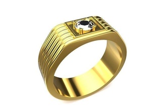 caballeros anillo oro joyería joya brillante lujo accesorio vidriado cubano cnc 3dprint rinoceronte anillos imprimible hombres joyeria 3dp 3d print model - Mito3D