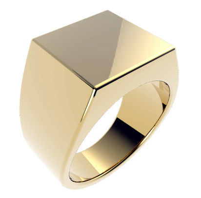 Herren-Siegel-ring - uk Größe v 15mm square top Schmuck ring Ringe gentsring signetring signet squaretopsignetring classic 3D print model - Mito3D