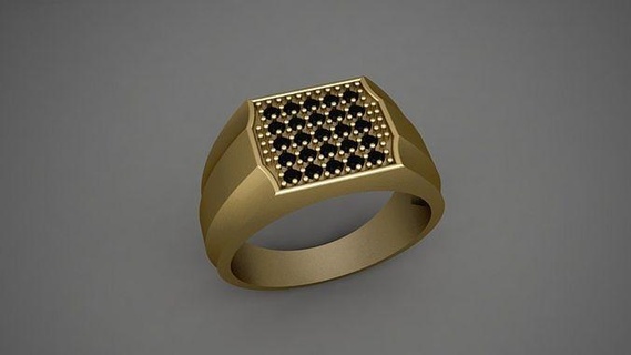 gents signet ring jewelry luxury man men sterling silver jewellery gold rings bracelet jewel printable gem diamond heavy anitque 3d print model - Mito3D
