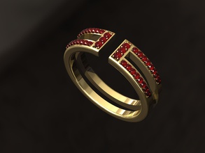 geo ring jewelry g geometric fashion design shape statue gold diamond ruby print printable solid gift lady womn rings 3d print model - Mito3D