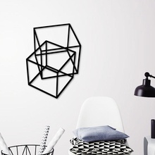 geométrico cubos parede arte cubo vivo casa decoração 2d 3d impressão interior silhueta óptico ilusão arquitetura 3d print model - Mito3D